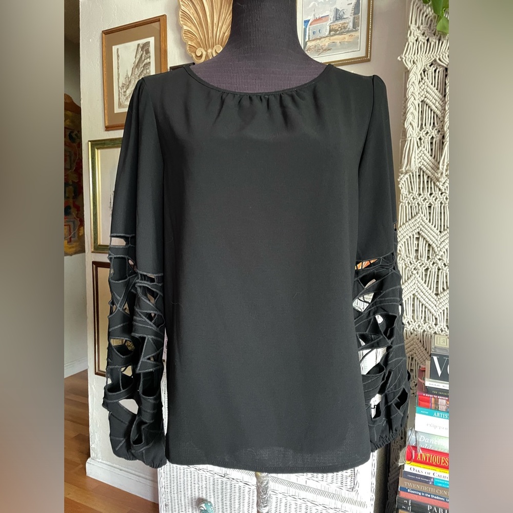 Joie long sleeve black blouse